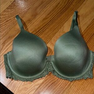 Olive Green Lace Trim Bra Aerie - Real Sunnie